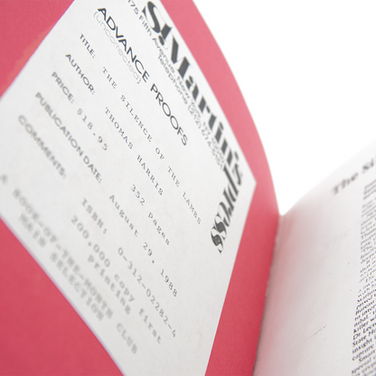 The Silence Of The Lambs, T. Harris - Uncorrected Proof 1988