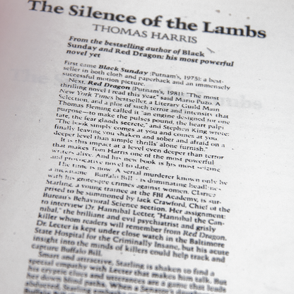The Silence Of The Lambs, T. Harris - Uncorrected Proof 1988