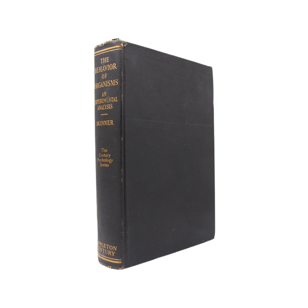 The first edition of the book Behavior of Organisms, photo from the side.