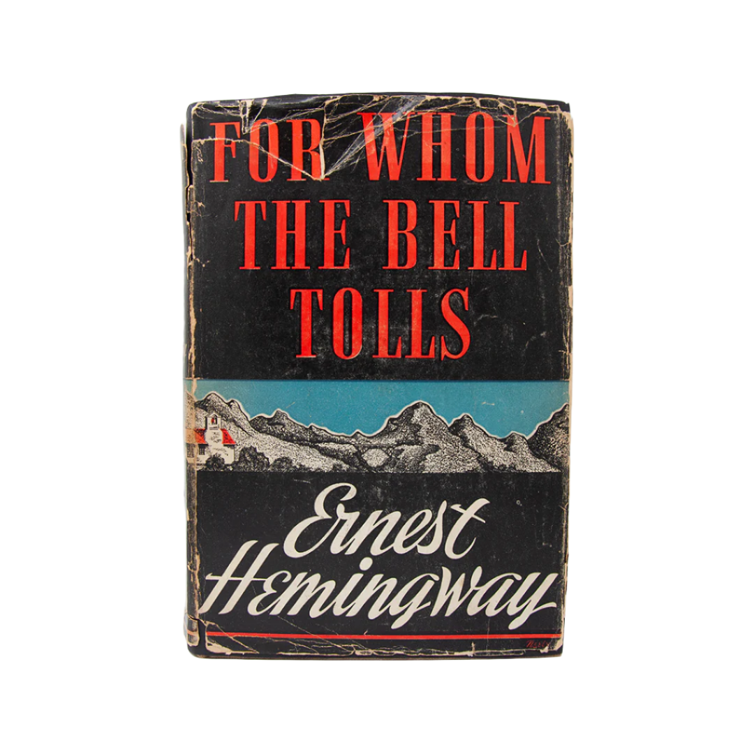 First edition and first printing of the For whom the bell tolls, photo of the front.