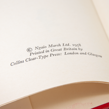First edition of Singing in the Shrouds by Ngaio Marsh, photo of copyright page.